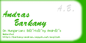 andras barkany business card